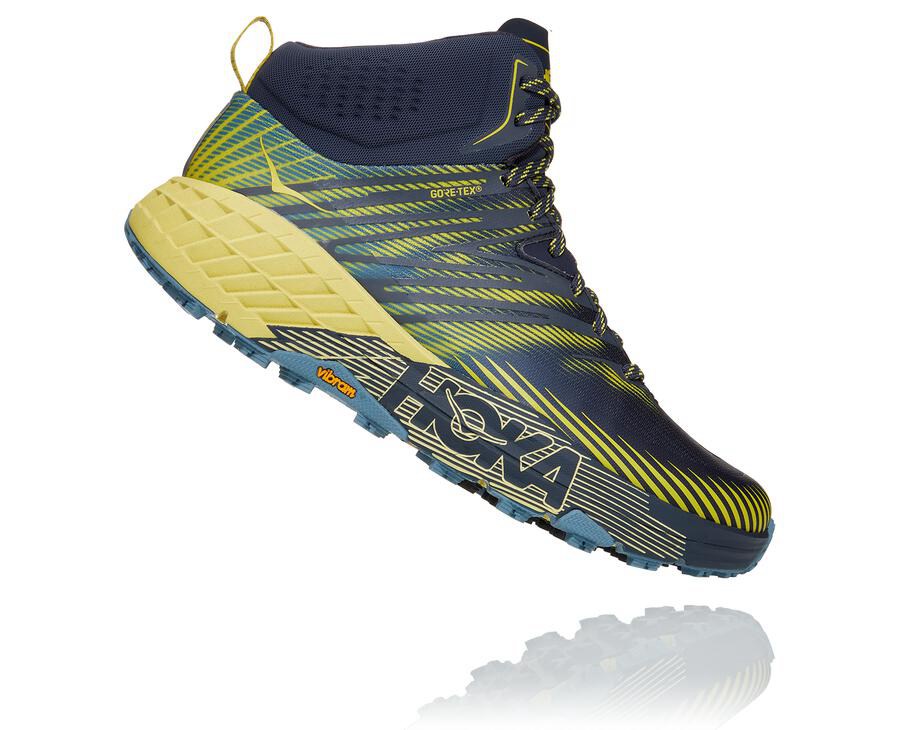 Trail Shoes Mens - Hoka One One Speedgoat Mid GORE-TEX 2 - Navy - IWZNSDM-25